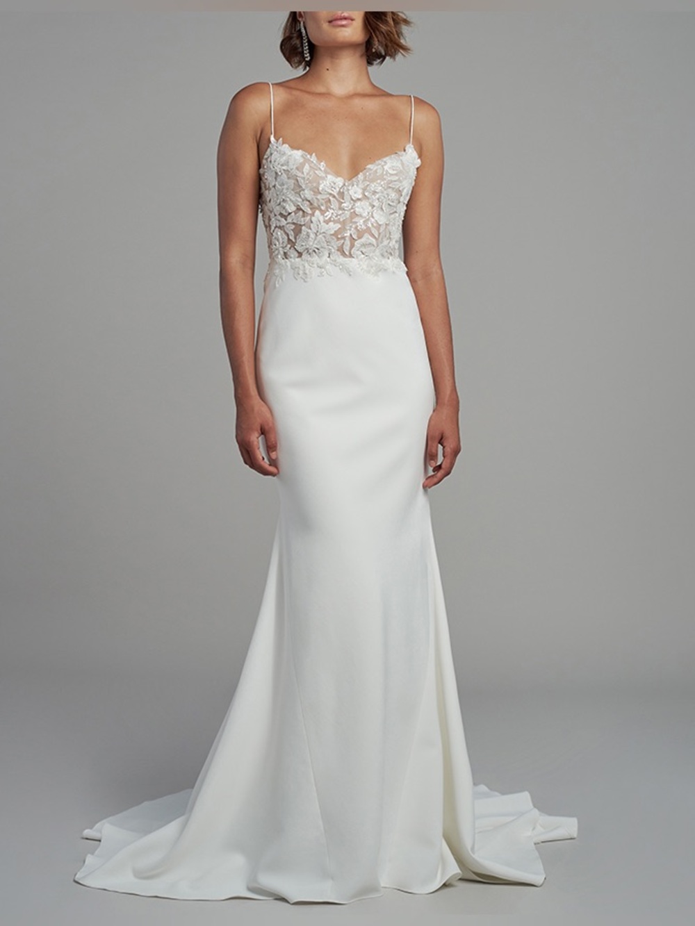 Jenny Yoo Carmela Gown - size 10. Color is antique white/nude